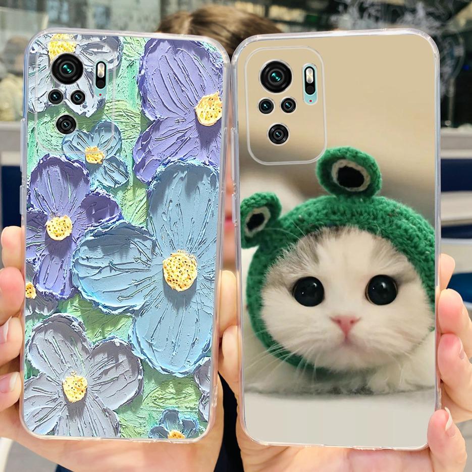 For Xiaomi Redmi Note 10 4G Case Note 10S Cute Painted Cover Soft Slim Phone Case For Xiaomi Redmi Note 10 Pro Max Note10 S Bags