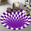 3D Illusion Halloween Black & White Round Carpet for Bedroom & Living Room