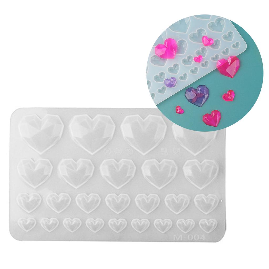 Crystal Epoxy Resin Mold Heart Shaped Earrings Pendants Casting Mold Silicone Mould DIY Crafts Jewelry Making Tools