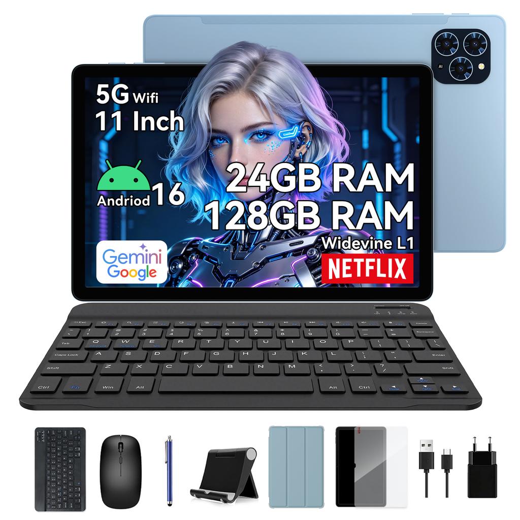 TABWEE T90 Android 16 8GB RAM 128GB ROM Tablet 11 Pollici 1200*1920 Display FHD Octa Core UMS9230E(T615) Tablet PC con tastiera e mouse