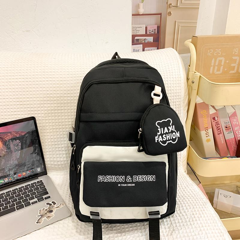 Цветной блок школьная сумка студенческий рюкзак в стиле колледжа женский рюкзак — фото 13