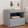 Bedside Table - Maison Exclusive - Sonoma Grey - Adjustable RGB LEDs - 50x40x45 Cm