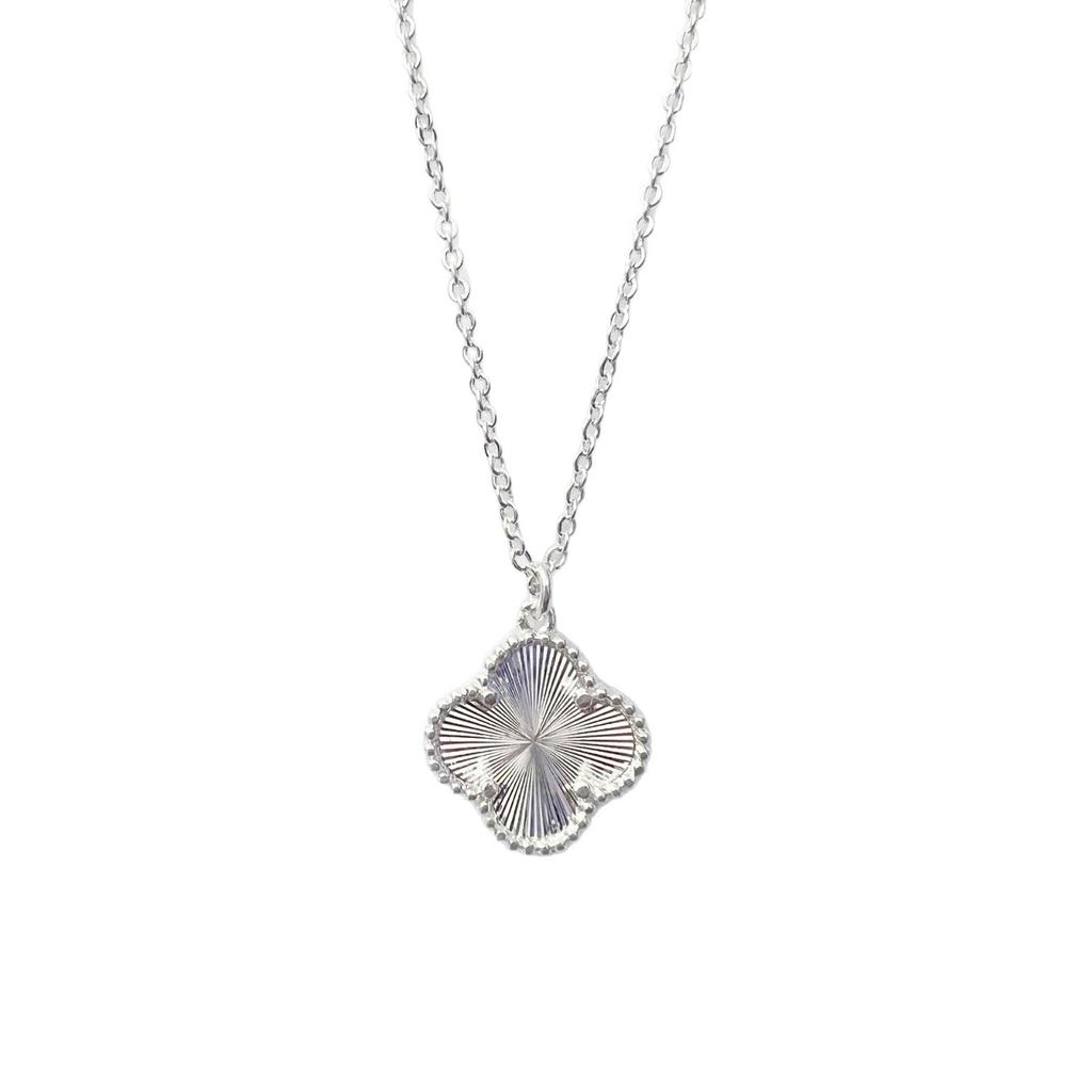 Seiko Silver Lucky Laser Clover Pendant Necklace Women'S Light Luxury Niche Clavicle Chain Premium
