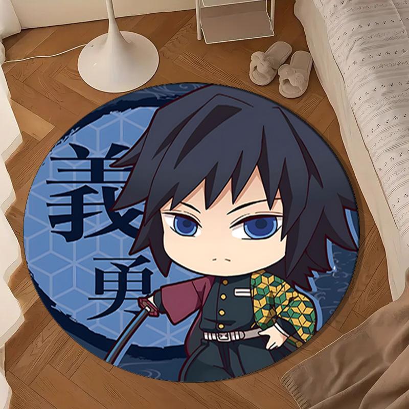 Brave Demon Warrior's Journey Round mat, Anti-slip Circle Carpet Chair rug For livingroom,Bedroom, doormat home decor Gift Christmas Gifts