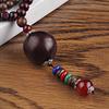 Ethnic Handmade Wood Rosary Beads Necklace Eco Friendly Wood Beaded Necklace Adjustable Length Boho Sweater Neck Jewelry