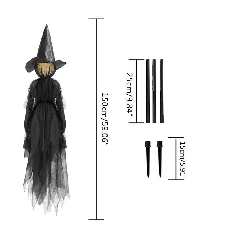 Light Sound Activated Witch Decor 2025 Halloween Motion Sensor Hand Holding Witches Chilling Spooky Figures Display Essential