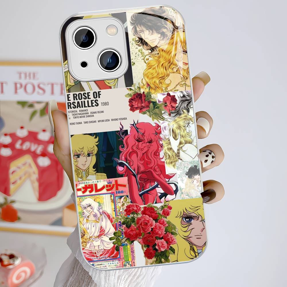 

Classic Anime The Rose Of Versailles Tempered Glass For Iphone 14 13 12 11 Pro Mini XS MAX 14Plus X XS XR Cover iphone X