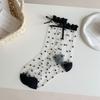 Soft Lolita Socks Crystal Silk Long Socks Comfortable Polka Dot Sock  Girls