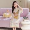 Girls' Summer Cotton Pajama Dress - Short Sleeve Princess Nightwear for Children 81132