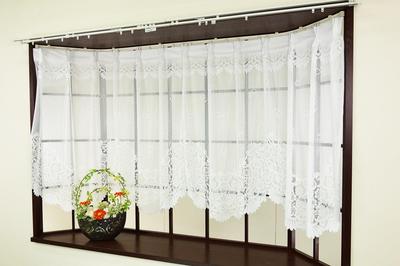 Curtain Shop Outlet Bay Window Curtains Nastro Bay Window 4 Swag Straight Curtains Width 195cm 1 Piece Length 105cm White