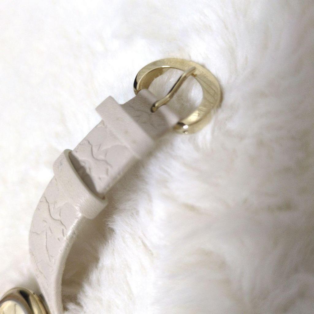 Used Vivienne Westwood White Leather Analog Watch Orb 2 Gold