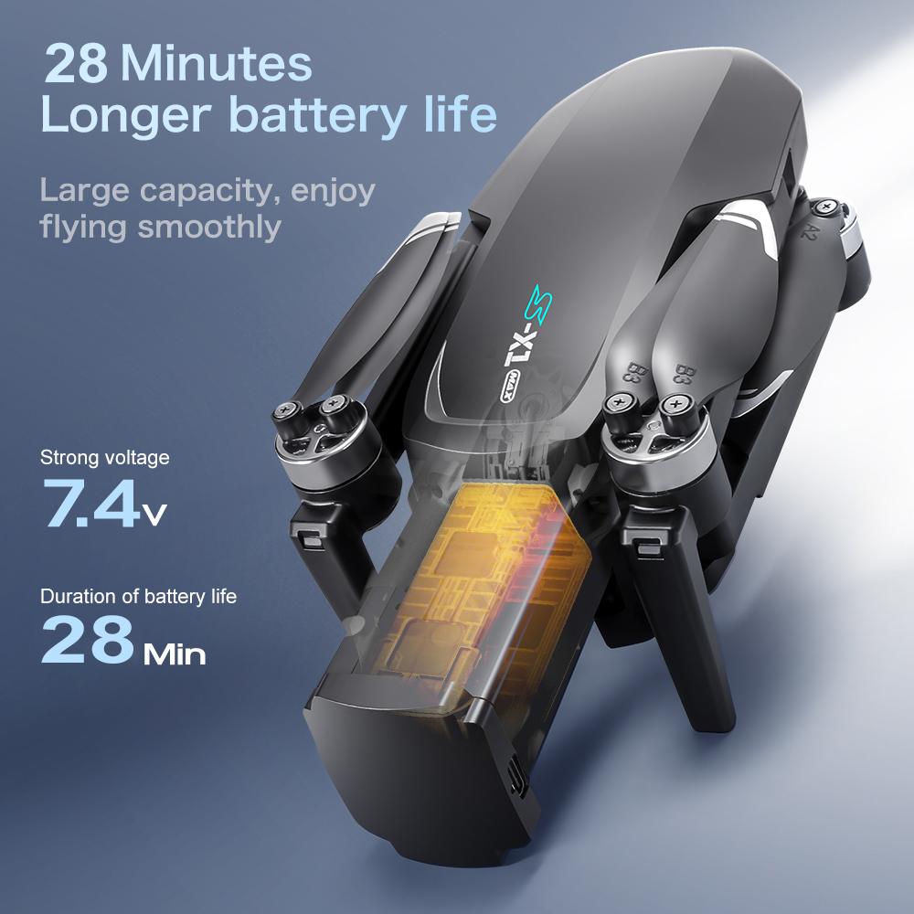 S-X1 GPS Drone 4K Professional HD Dual Camera 5G WIFI Brushless FPV Quadcopter Foldable 3-axis Gimbal Aerial Photography RC Dron