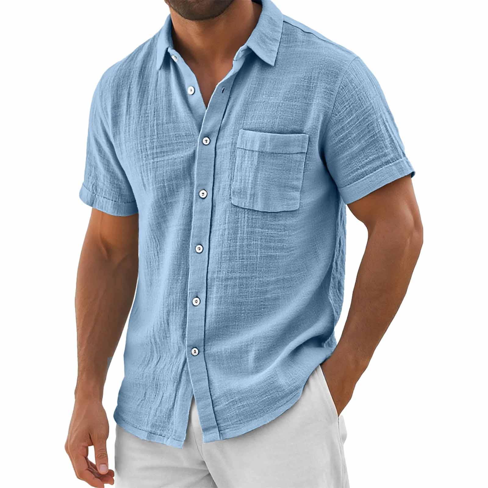 Men s Short Sleeve  Pullover Top L