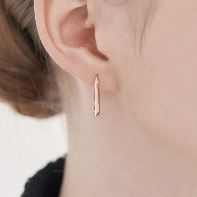 ELLE Jewelry Kolczyki Kółka Kwadratowe Basic 14K ELGPEE551