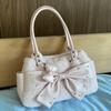 Retro Polka Dot Y2k Umhängetasche Koreanischer Stil Marken Design Süß Einfach Pendlertasche Neu Mit Schleife Farbblock Spitze Leinwandtasche