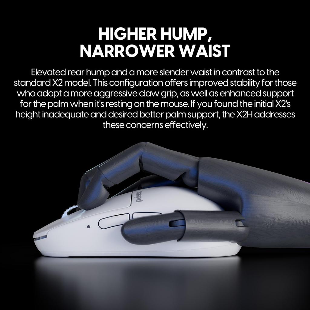 Pulsar Gaming Gears X2H eS Kabellose Gaming-Maus, ultraleicht, 65 g, symmetrisch, 2,4 GHz, 1 ms, 26000 DPI, optischer Sensor, PAW3395, inländisches Originalprodukt