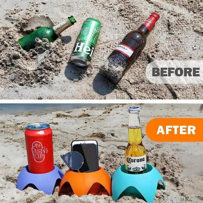 Tazza portaoggetti da spiaggia più venduta Portabicchieri da spiaggia per esterni Vassoio portaoggetti Portabevande da birra da spiaggia Portabicchieri da spiaggia