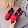 Girl's Leather Shoes Princess Dress Shoes for Kids Big Girls Casual Student Flats Spring/Autumn New Style Sweet with Bowtie