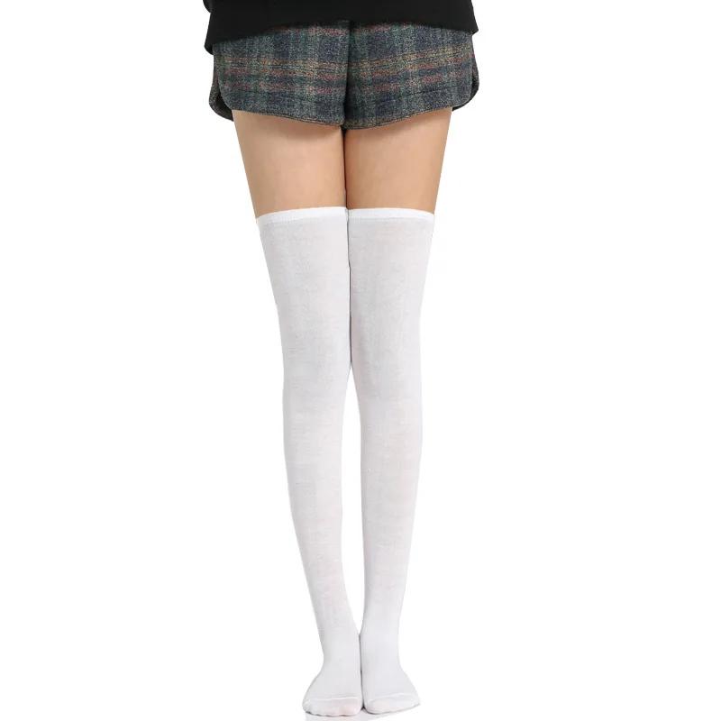 Gothic Lolita Black White Striped Over Knee  Thigh Highs Long Socks Lovely Japanese Girls Cosplay Stockings for Women