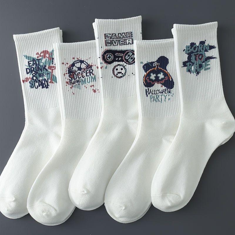 EU Style Women Cute Skater Socks Women Set Men Funny Socks Hip Hop Cotton Long Crew White Socks For US Style Fashion Socks
