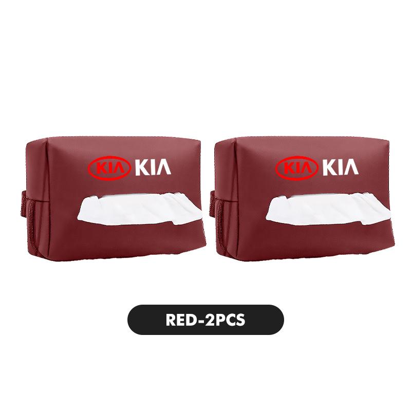Car Tissue Box Cover Leather Paper Towel Storage Bag For KIA Sorento Stinger Soul Spectra Niro Cadenza Sephia