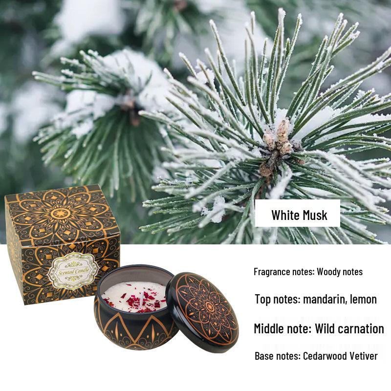 Southeast Asia Osmanthus Scented Candle Gift Set - Soy Wax Dried Flower Tin