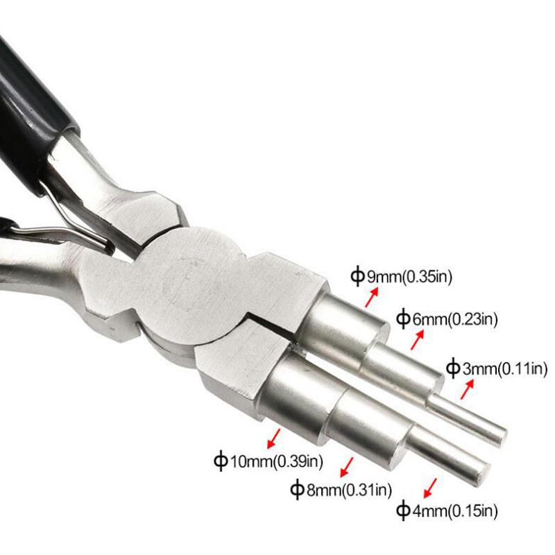 Wire Wrapping 6 w 1 Szczypce do gięcia drutu Narzędzie ręczne Jubilerstwo Szczypce okrągłe Odporne na zużycie Solidne Szczypce 6-stopniowe