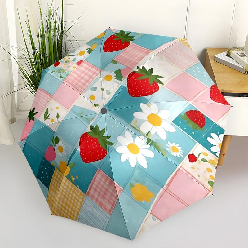 

1pc Color Splicing Automatic Folding Umbrella - 3 Folding Design, Vivid Cartoon Pattern, Suitable for Outdoor Activities, A Gift for Fans In All Seaso