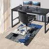 1pc Anime Cartoon Design Office Chair Mat - Blue and White Abstract Art Print, Non-Slip Carpet for Home Decor, Suitable for Office, Living Room, Bedro