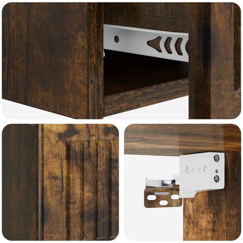 Wall Mounted Side Table Smoked Oak Engineered Wood