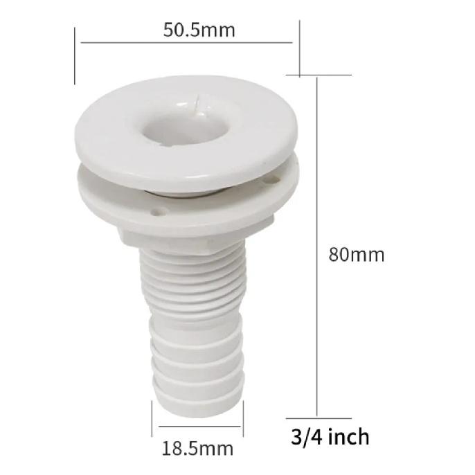 

Marine Hardware Boat Accessories 5/8inch 3/4inch Deck Filler Socket of Fuel Plastic Thru Hull White Size B
