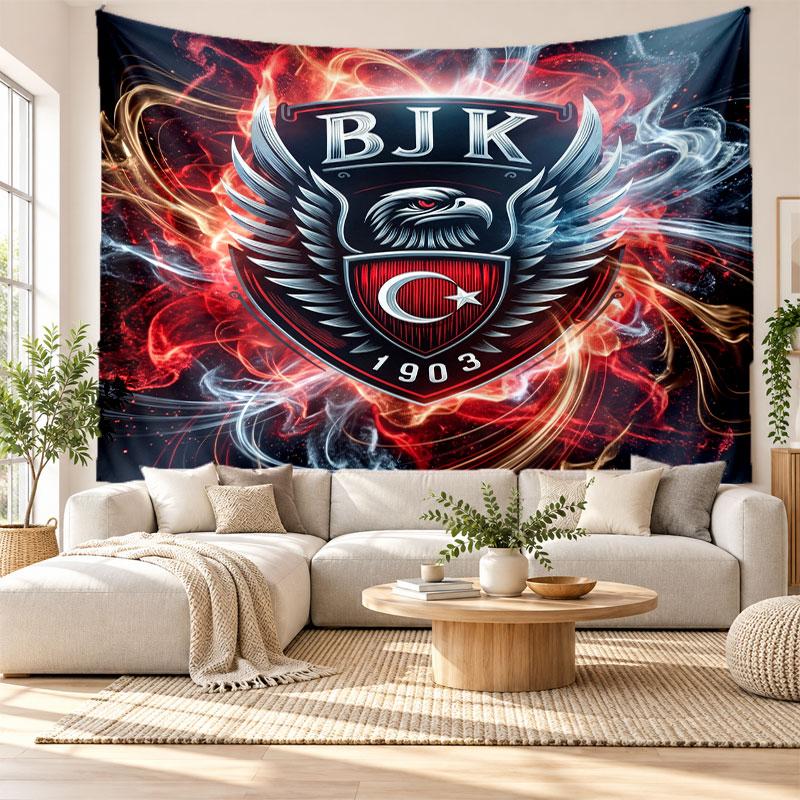 Beşiktaş FC Wall Tapestry, Soft Fabric Wall Hanging, Decorative Backdrop For Bedroom Home Wall Art
