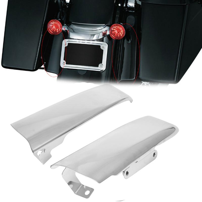 Chrome Rear Fender Saddlebag Filler Panels Solid Strips For Harley Touring CVO Electra Glide Ultra Classic Road King