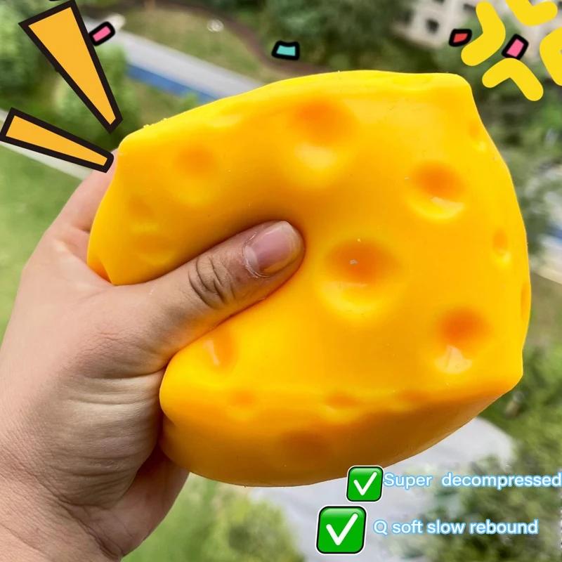 Simulate Cheese Fidget Toy Slow Rebound Shapeable Venting Ball Realistic Giant Squeeze Toys for Adult Stress Relief