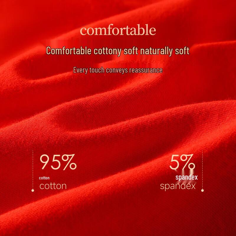 Yalu Women's Festive Red Cotton Lace Briefs, 4-Pack