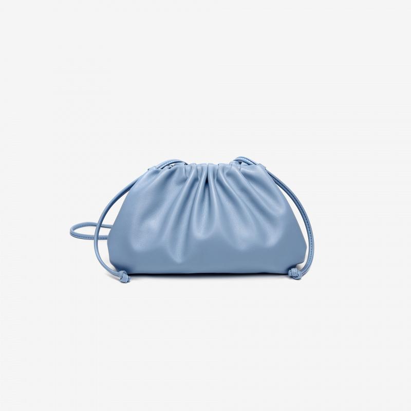 Burgundy Ruched Cloud Bag Women's Chic Underarm Dumpling Purse