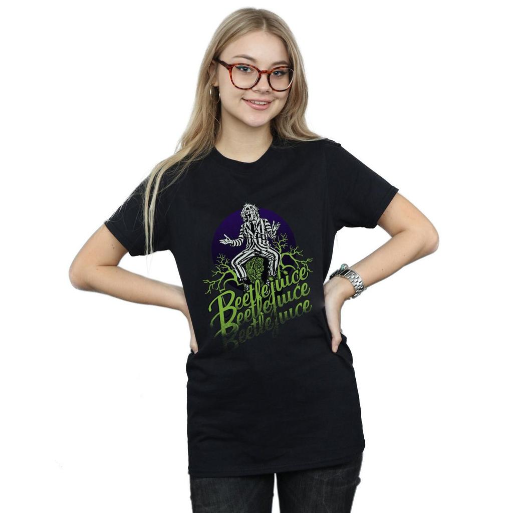 Beetlejuice Womens/Ladies Faded Pose Cotton Boyfriend T-Shirt