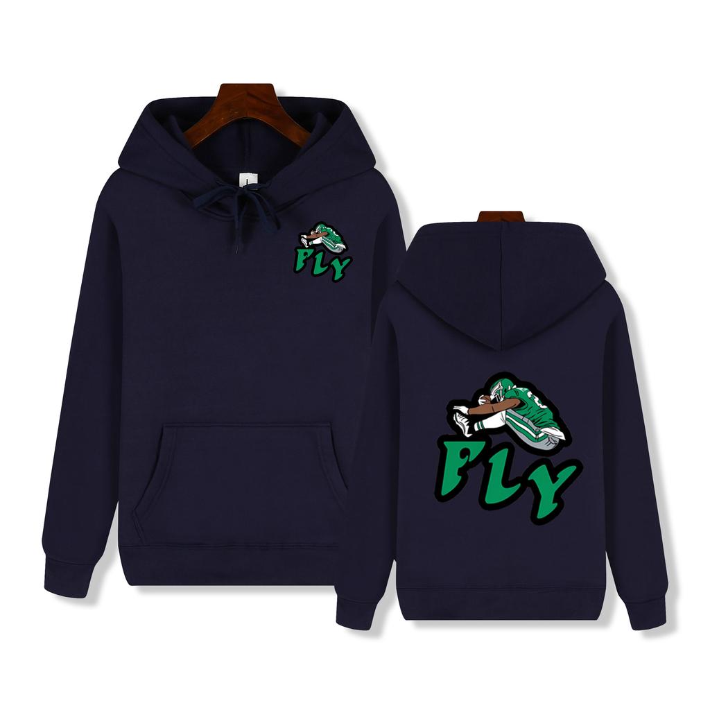 New Autumn and Winter Sports Hoodie Printed with FIy, Fashionable and Casual Solid Color Pullover for Street Wear, Warm Hoodie