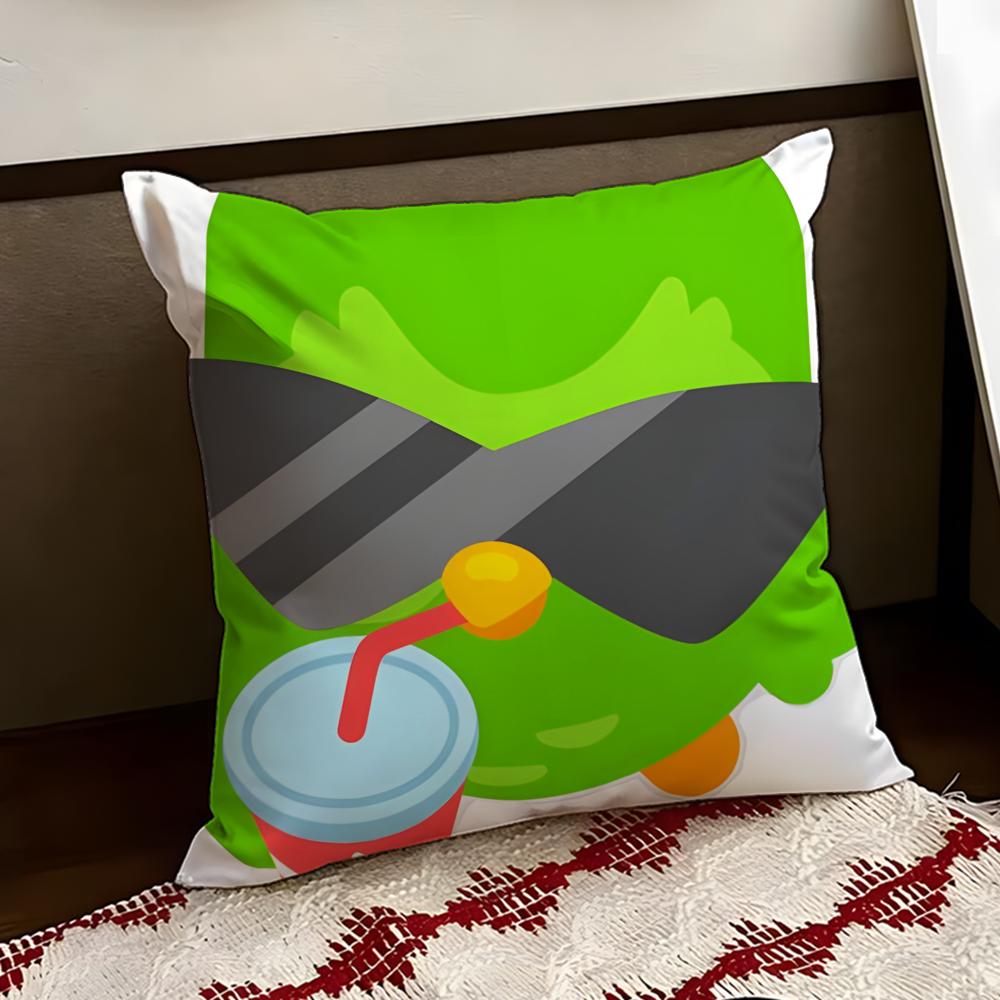 APP DDuolingo Cushion Cover Reversible Soft Durable Pillow Cover Home  Car MultiScene Use for Daily Comfort