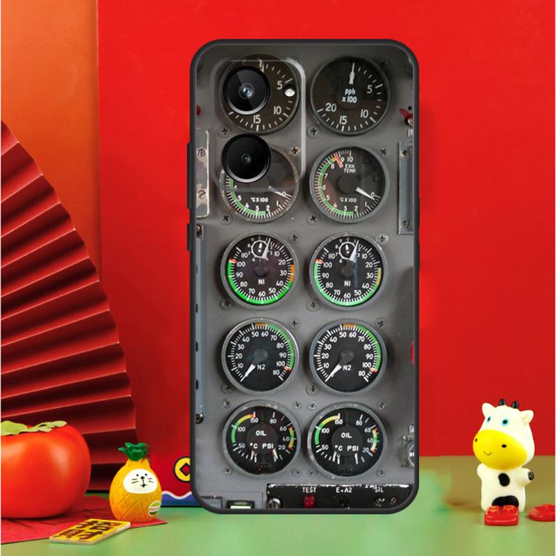 

Aircraft Cockpit Dashboard For Realme 10 11 12 13 14 Pro Plus 15 GT7 Pro GT6 C65 C67 C63 C61 C55 C51 C53 C35 C75 Case Realme C61