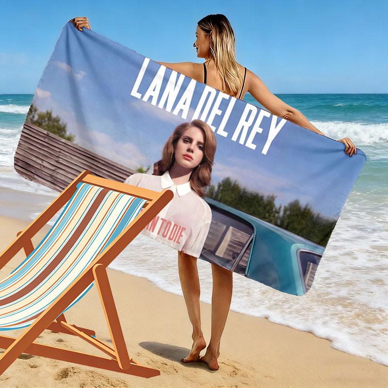 Lana Del Rey Print Beach Towel, Large Soft Quick Dry Towel for Beach Camping Swimming