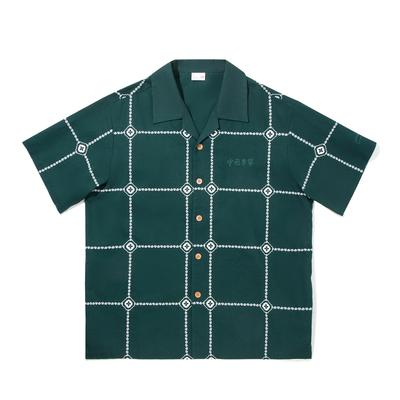 Li Ning Color Block Button Soft Comfortable Breathable Versatile Short Sleeve Shirt Men Shirts ASHV159-1