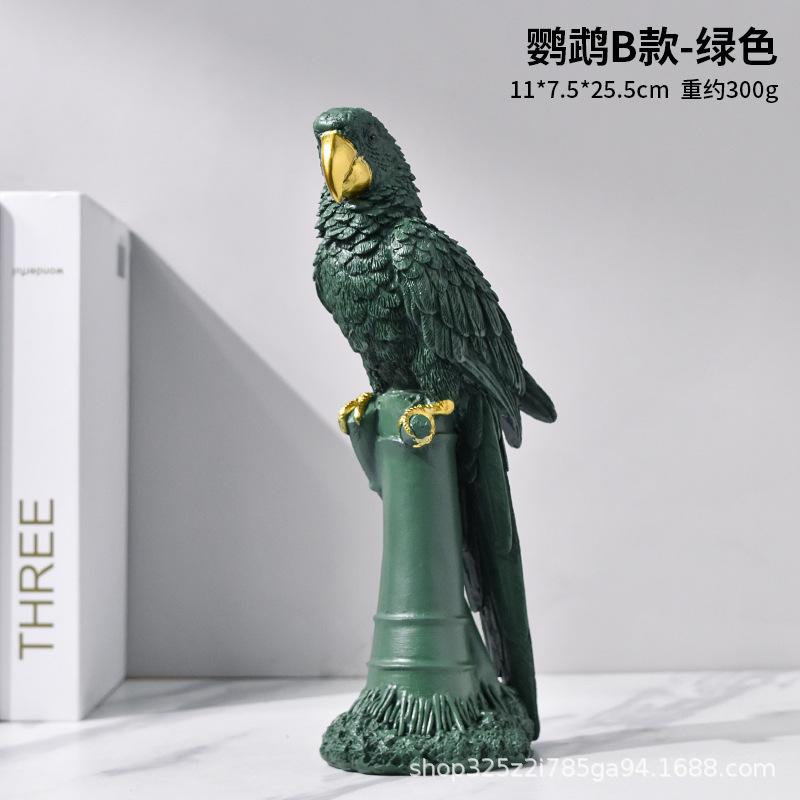 Nordic Modern Minimalist Parrot Resin Statue Home Decor Creative Animal Figurine Crafts Ornaments Table Living Room Decorations