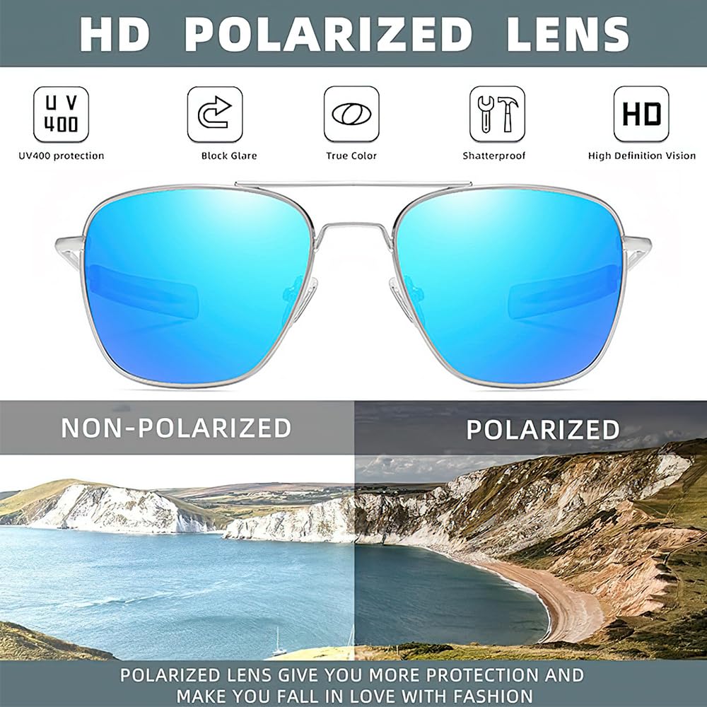 Aviator Military Pilot Bayonet for B2623 [FEISEDY] Men's Sunglasses, Polarized, Style, Mount, Temples, Driving, Travel, Shopping,
