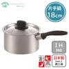 Maruyama Giken Souen 18cm Saucepan IH and Gas Stove Stainless Flat Made in Japan 2.6L SE-03, Compatible, Steel, Bottom, (Tsubame-Sanjo)