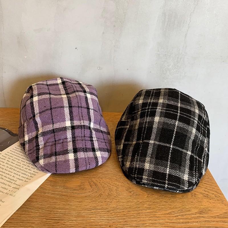 Pattern Checkered Fashion Women Casual Duckbill Cap For Summer Autumn And