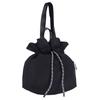 adidas Drawstring Closure Large Capacity Polyester Tote Shoulder Bag Women Bags Black IK4793