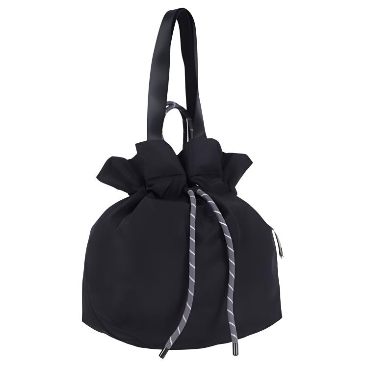 adidas Drawstring Closure Large Capacity Polyester Tote Shoulder Bag Women Bags Black IK4793