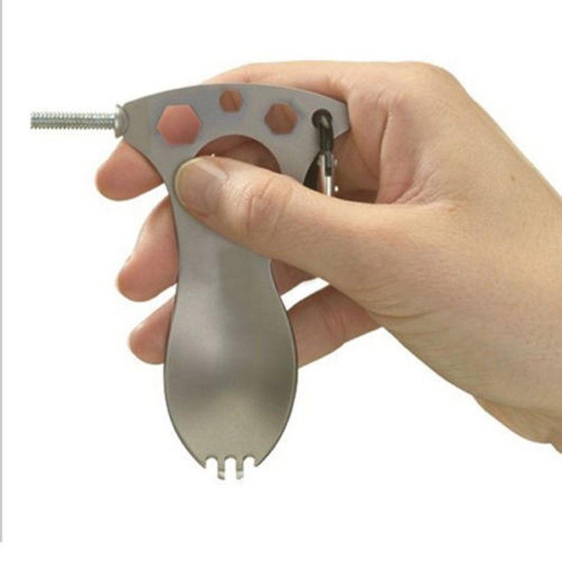 Multitool  Pocket Bottle Opener Spork Spoon Screwdriver Camp Survival Kit