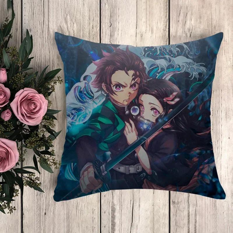 Kissen Demon Slayer Dekorative Kissenhülle Kissenbezug x Kissenbezüge Herbstdeko Sofakissen Bezüge für Bettkissen